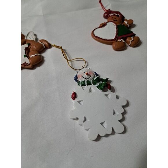5 Vintage Christmas Holiday Ornaments You Can Personalize Snowmen Gingerbread - Picture 4 of 7